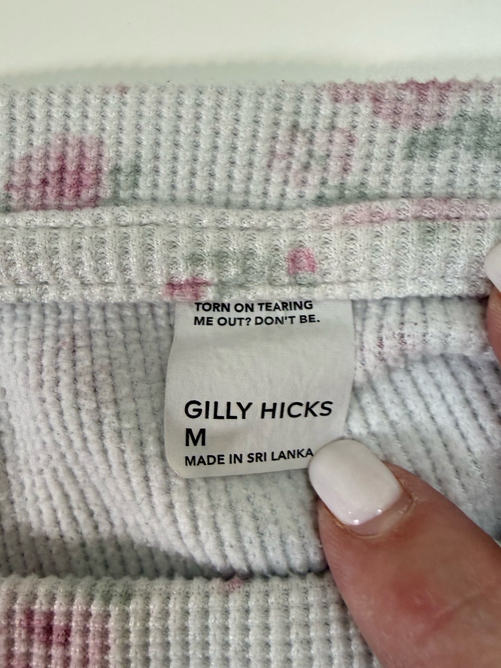 Gilly Hicks | Floral Pajama Set Waffle Knit Lounge Sleepwear 2 Pc | Medium - Picture 6 of 16